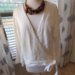 MADEWELL WHITE LONG SLEEVE BLOUSE
